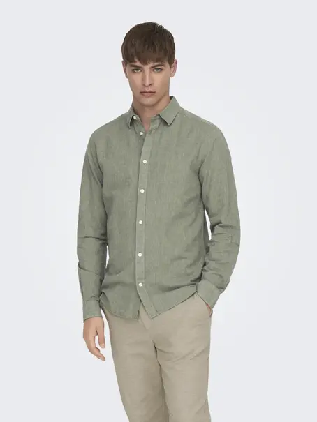 Only & Sons ONSCAIDEN LIFE LS SOLID LINEN SHIRT
