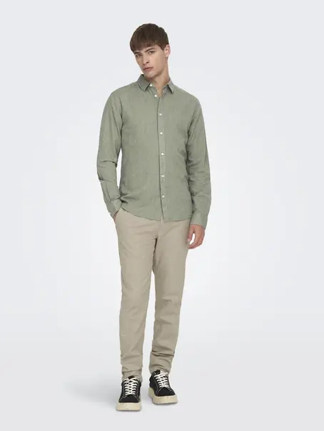 Only & Sons ONSCAIDEN LIFE LS SOLID LINEN SHIRT
