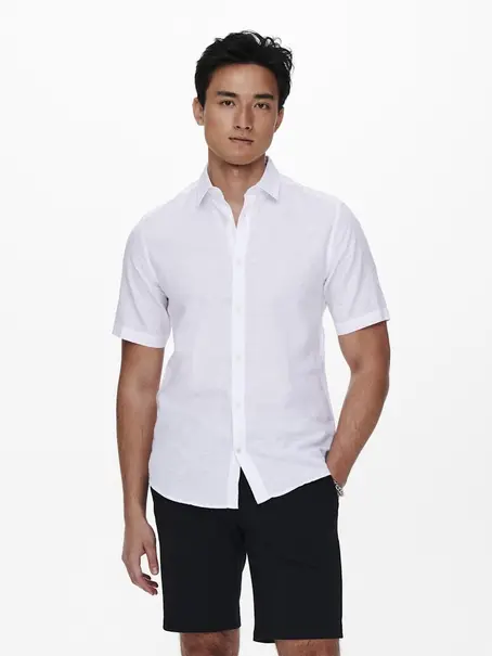 Only & Sons ONSCAIDEN LIFE SS SOLID LINEN SHIRT