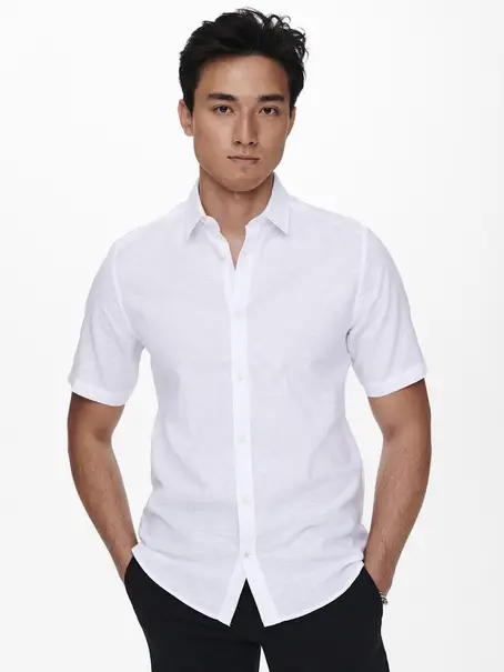 Only & Sons ONSCAIDEN LIFE SS SOLID LINEN SHIRT