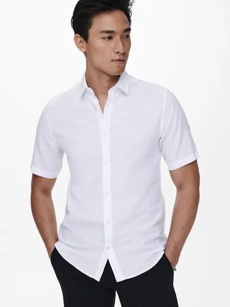 Only & Sons ONSCAIDEN LIFE SS SOLID LINEN SHIRT