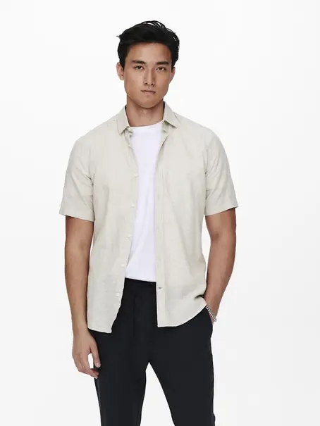 Only & Sons ONSCAIDEN LIFE SS SOLID LINEN SHIRT