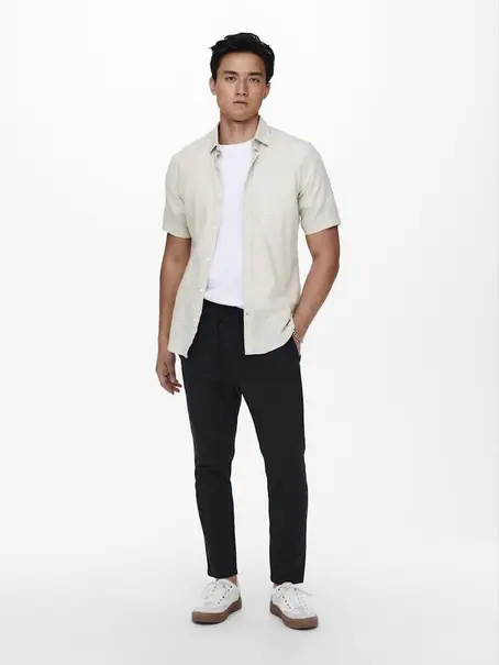 Only & Sons ONSCAIDEN LIFE SS SOLID LINEN SHIRT