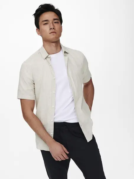 Only & Sons ONSCAIDEN LIFE SS SOLID LINEN SHIRT