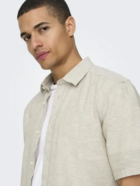 Only & Sons ONSCAIDEN LIFE SS SOLID LINEN SHIRT