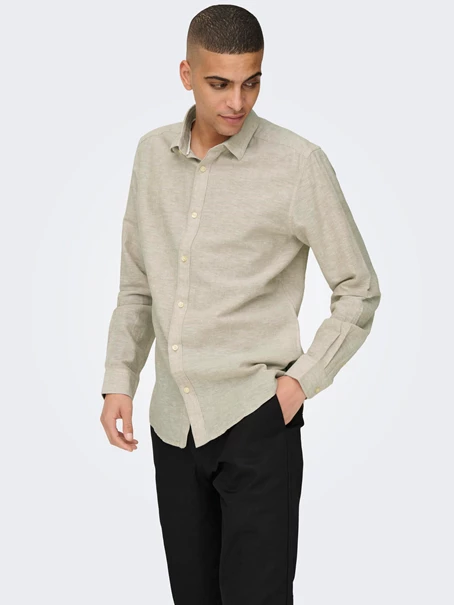 Only & Sons ONSCAIDEN LS SOLID LINEN SHIRT NOOS