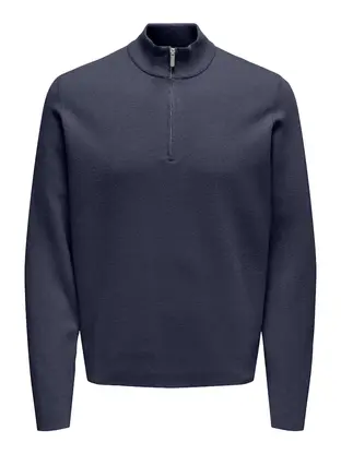 Only & Sons ONSCOOPER HALF ZIP HIGH NECK KNIT N