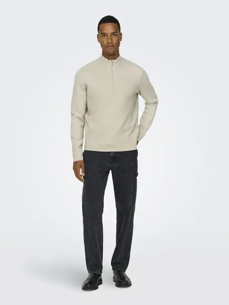 Only & Sons ONSCOOPER HALF ZIP HIGH NECK KNIT N