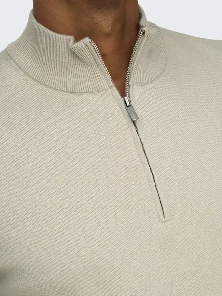 Only & Sons ONSCOOPER HALF ZIP HIGH NECK KNIT N