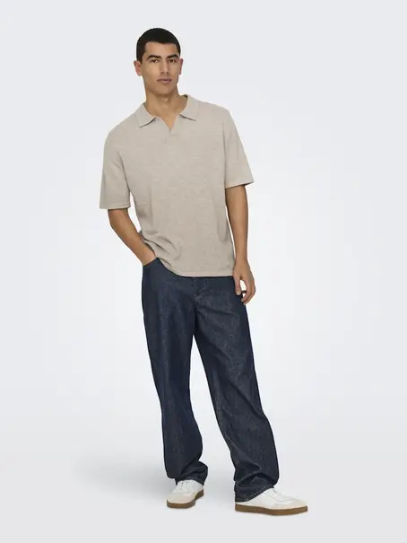 Only & Sons ONSGEORGE REG 12 LINEN SS POLO KNIT