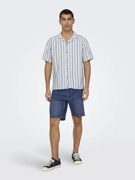 Only & Sons ONSTREV LIFE REG STRIPE SS SHIRT NO