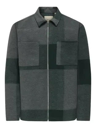 Only & Sons ONSWAKE CHECKED ZIP OVERSHIRT