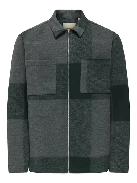 Only & Sons ONSWAKE CHECKED ZIP OVERSHIRT