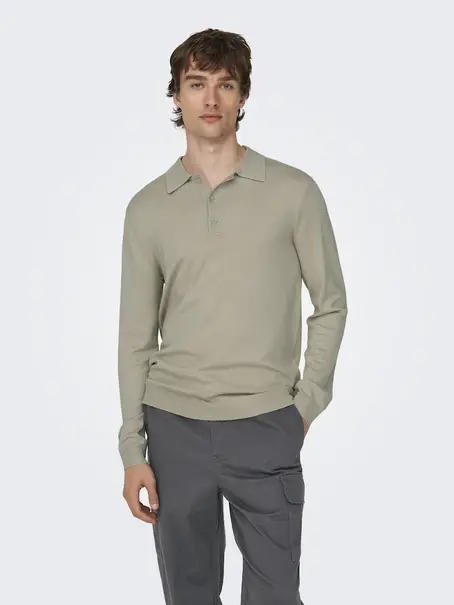 Only & Sons ONSWYLER LIFE REG 14 LS POLO KNIT N