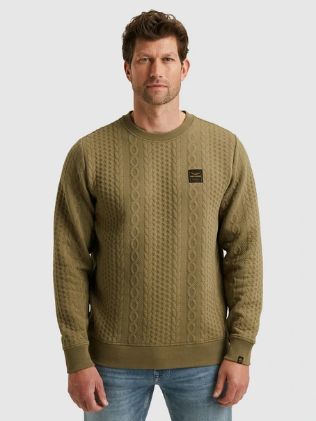 PME Legend Crewneck cable jacquard sweat