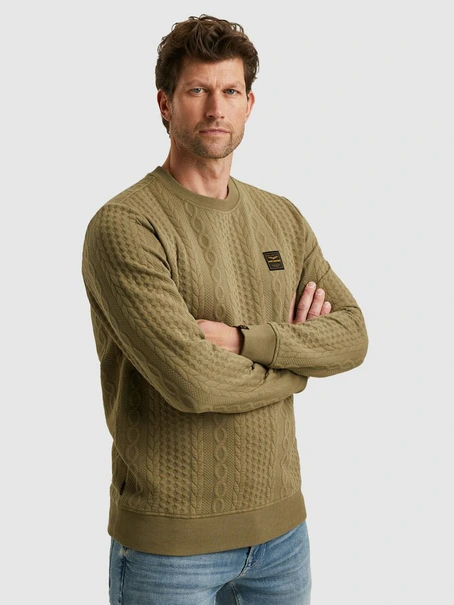 PME Legend Crewneck cable jacquard sweat
