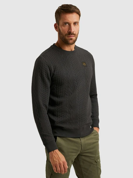 PME Legend Crewneck cable jacquard sweat