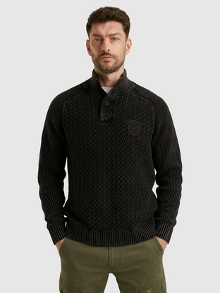 PME Legend Half button + zip collar garment d