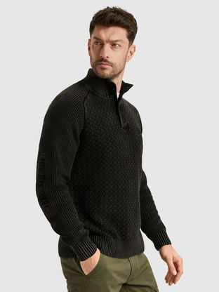 PME Legend Half button + zip collar garment d