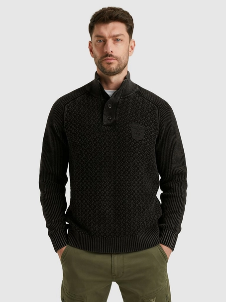 PME Legend Half button + zip collar garment d