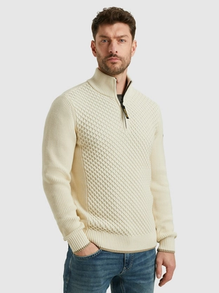 PME Legend Half zip collar cotton mix yarn