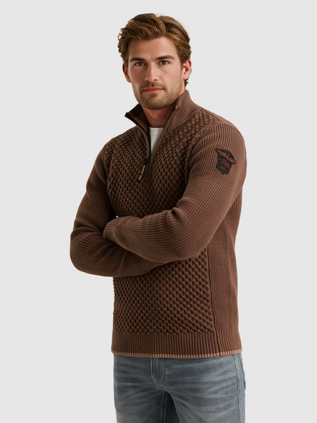 PME Legend Half zip collar cotton mix yarn