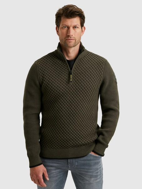 PME Legend Half zip collar cotton mix yarn