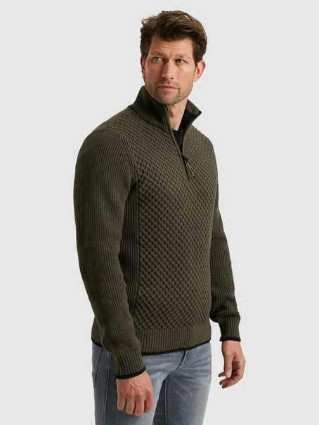 PME Legend Half zip collar cotton mix yarn