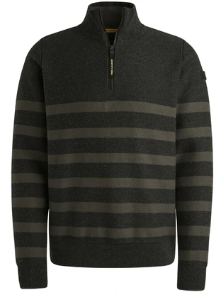 PME Legend Half zip collar cotton rib knit
