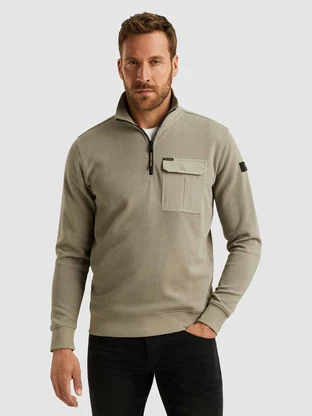 PME Legend Half zip collar knit look jersey
