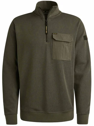 PME Legend Half zip collar knit look jersey