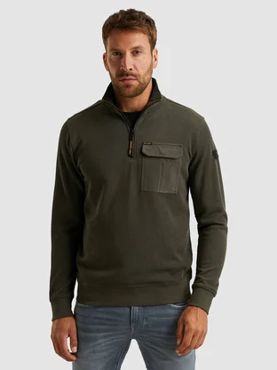 PME Legend Half zip collar knit look jersey