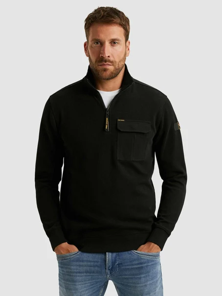 PME Legend Half zip collar knit look jersey