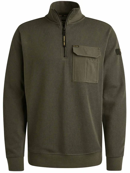 PME Legend Half zip collar knit look jersey
