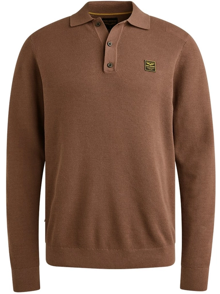 PME Legend Long sleeve polo structure knit