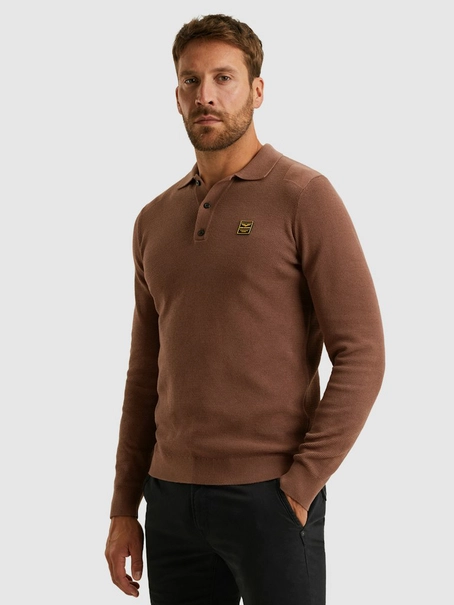 PME Legend Long sleeve polo structure knit