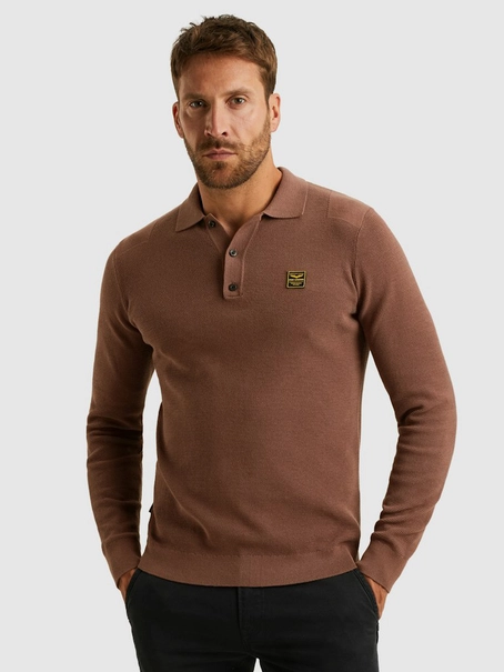 PME Legend Long sleeve polo structure knit