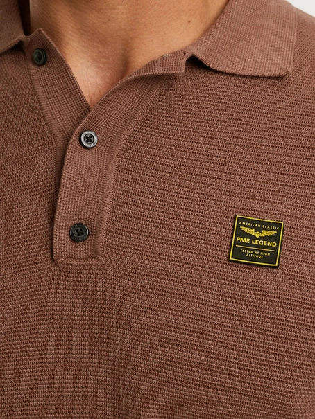 PME Legend Long sleeve polo structure knit