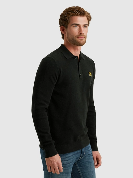 PME Legend Long sleeve polo structure knit