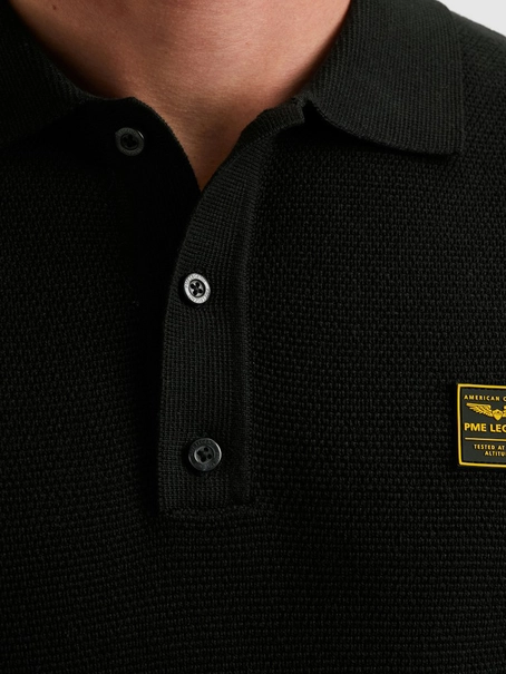 PME Legend Long sleeve polo structure knit