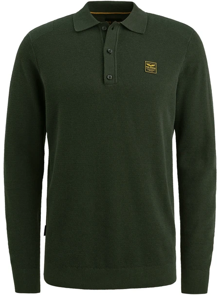 PME Legend Long sleeve polo structure knit