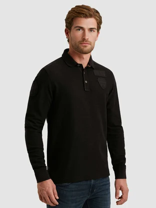 PME Legend Long sleeve polo waffle pique carg