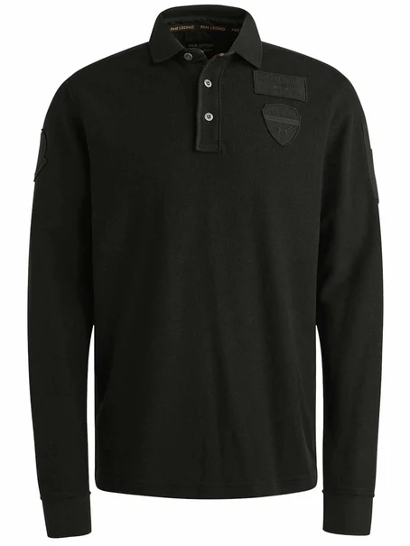 PME Legend Long sleeve polo waffle pique carg