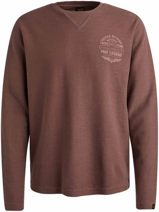 PME Legend Long sleeve r-neck structured piqu