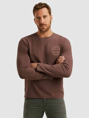 PME Legend Long sleeve r-neck structured piqu