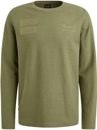 PME Legend Long sleeve r-neck structured piqu