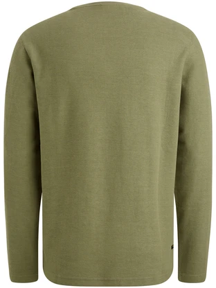PME Legend Long sleeve r-neck structured piqu