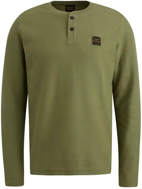 PME Legend Long sleeve r-neck structured piqu