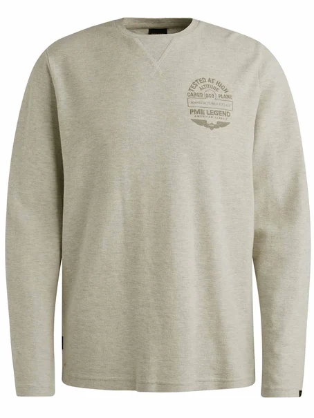PME Legend Long sleeve r-neck structured piqu