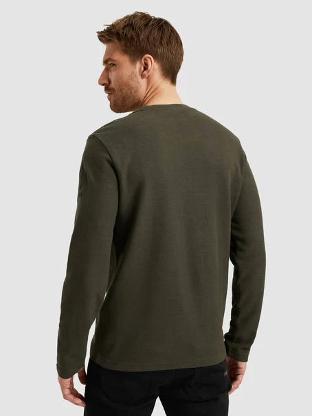 PME Legend Long sleeve r-neck structured piqu